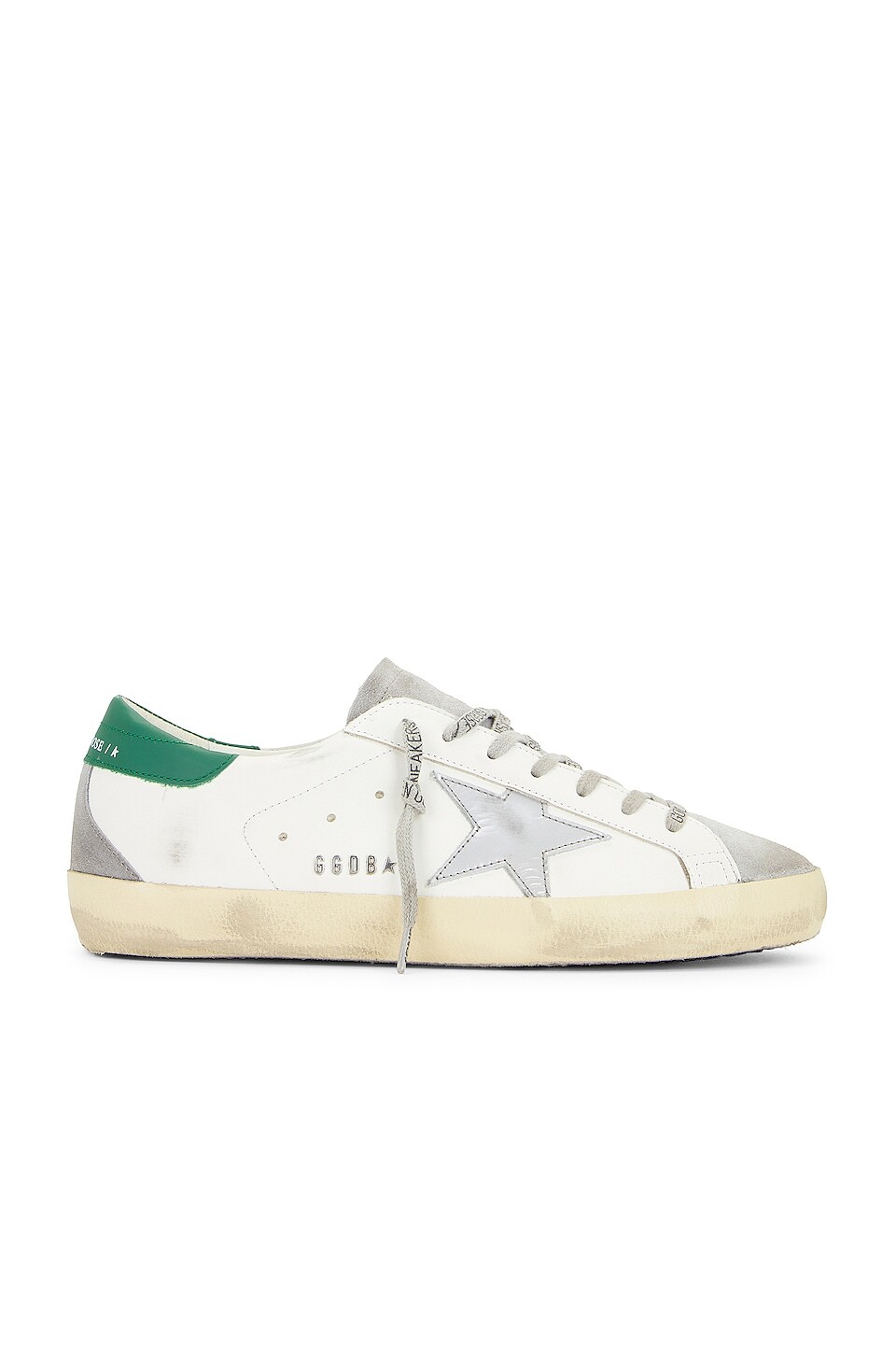 

Кроссовки Golden Goose Super Star In White, Grey, Silver & Green, цвет White, Grey, Silver & Green