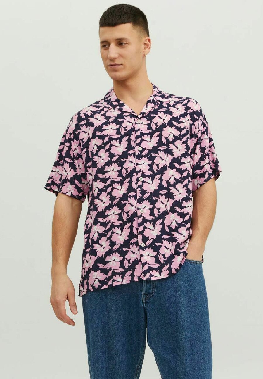 Рубашка JORLUKE PALMA AOP RESORT SS LN Jack & Jones, цвет prism pink