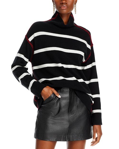 

Свитер-туника Bobbie Whipstitch Alice and Olivia, цвет Black