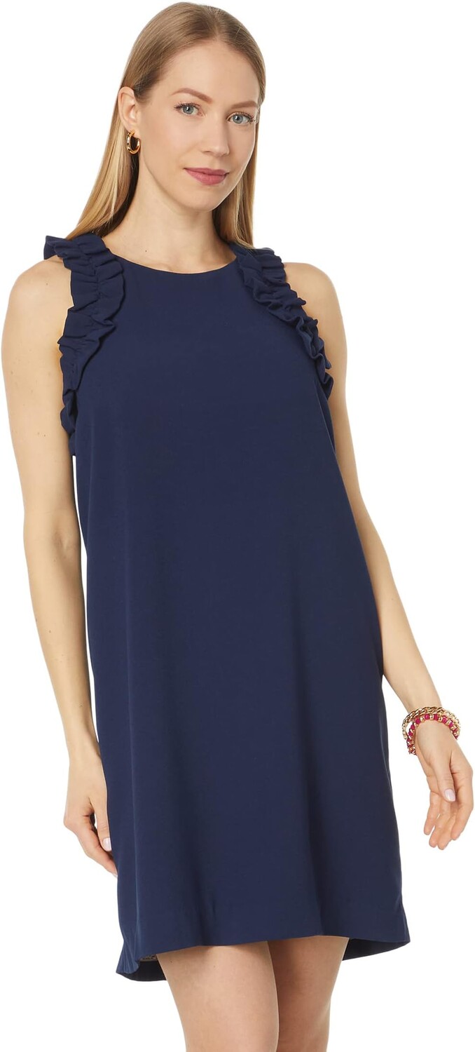 

Платье прямого кроя Kailee с оборками Lilly Pulitzer, цвет True Navy