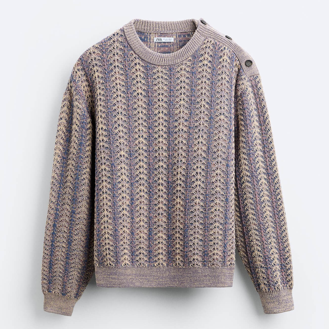Свитер Zara Textured X Casa Josephine, мультиколор укороченный свитер в рубчик koton белый