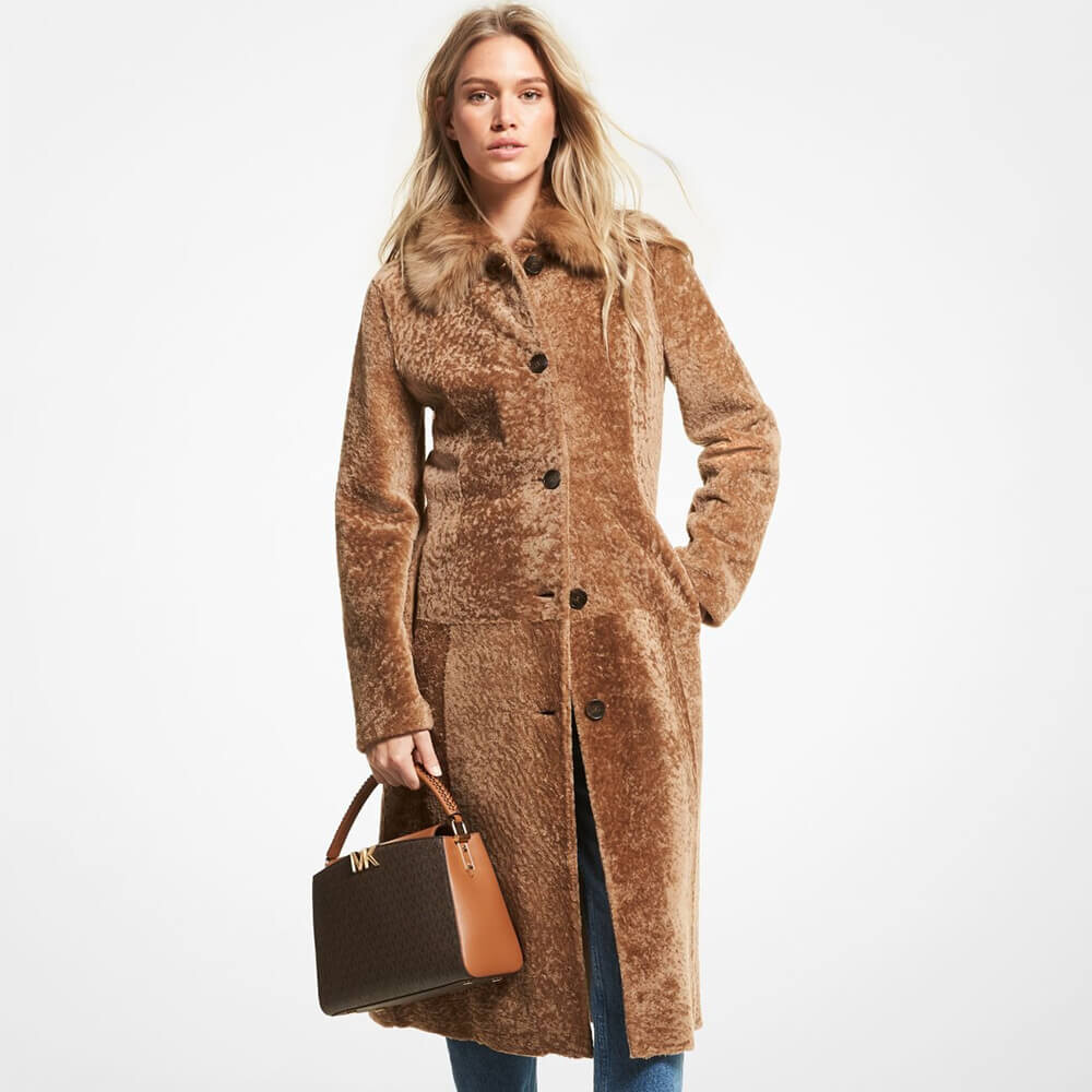 

Пальто Michael Michael Kors Shearling, желтовато-коричневый