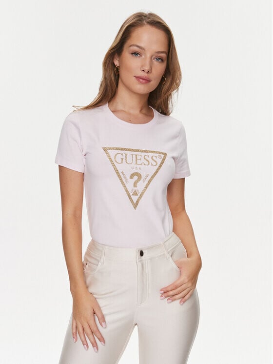 

Футболка стандартного кроя Guess, розовый