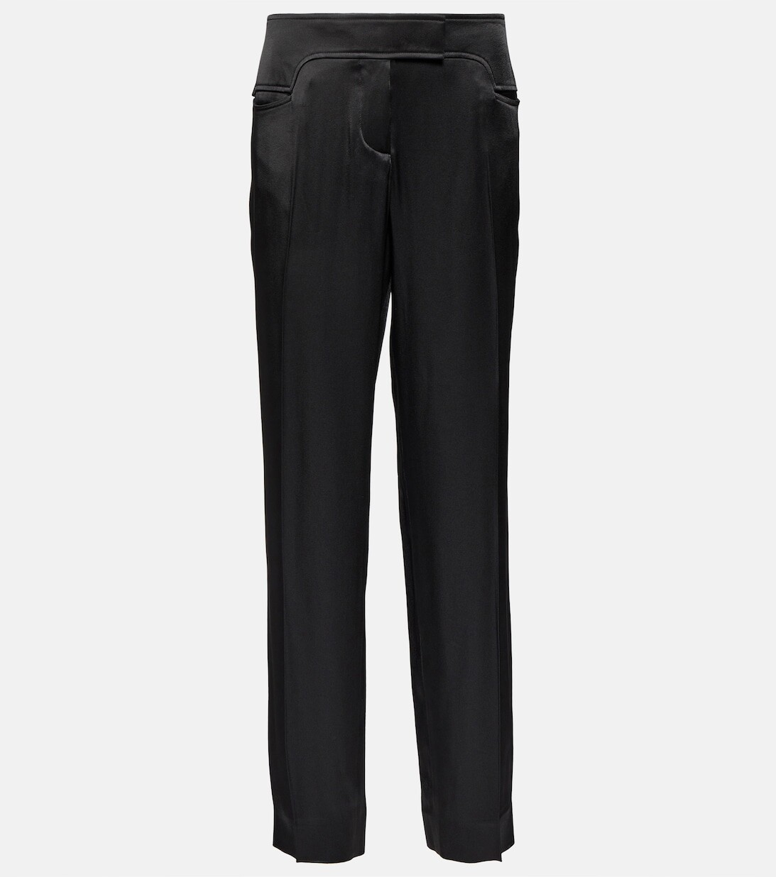 

Прямые атласные брюки TOM FORD, черный