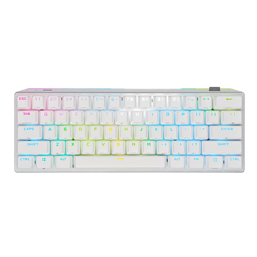Игровая клавиатура Corsair K70 RGB Pro Mini, беспроводная, механическая, CHERRY MX Red, английская раскладка, белый цена и фото