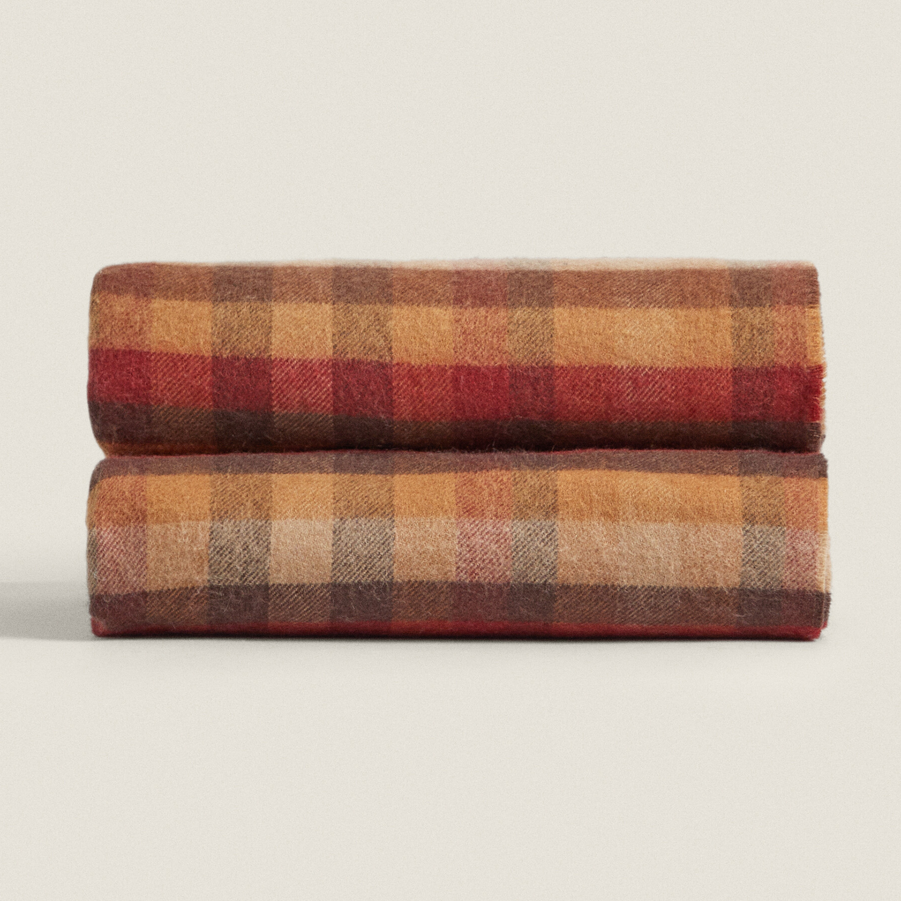 Плед Zara Home Tartan Wool, красный/мультиколор плед zara home piqué wool