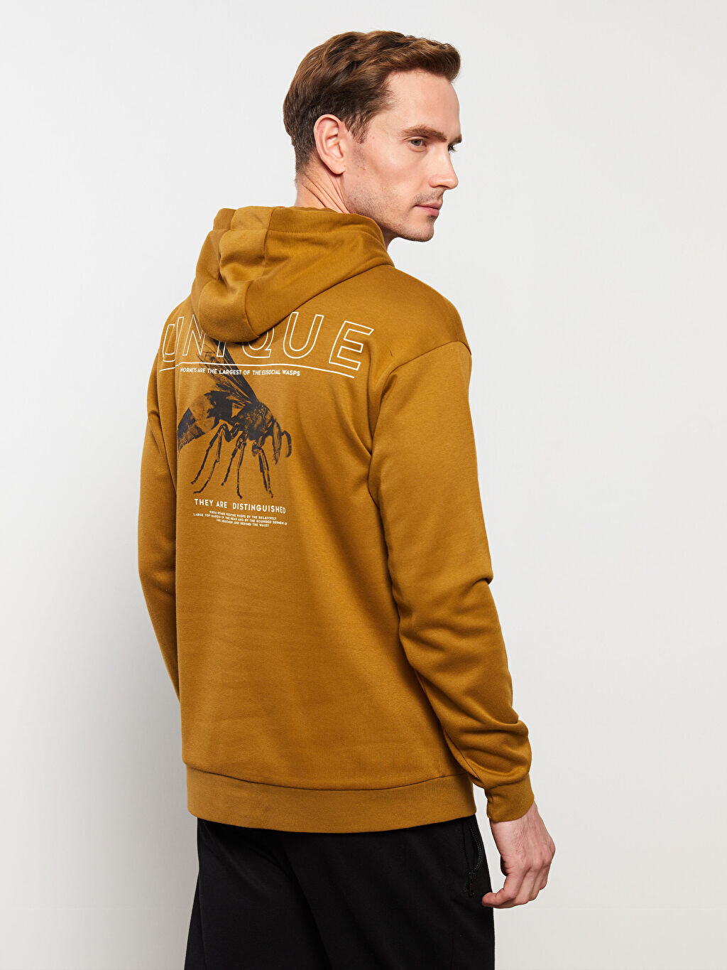 

Мужская толстовка с капюшоном и принтом с длинным рукавом LCW Casual