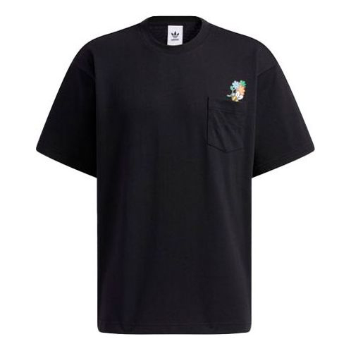 Футболка Adidas originals Tee Ss Printed Sport Crew Neck Short Sleeve Black, Черный футболка uniqlo dry ex crew neck розовый