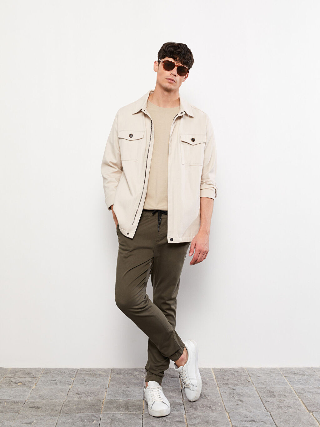 

Мужские брюки-джоггеры Slim Fit из габардина LCW Casual, Серый
