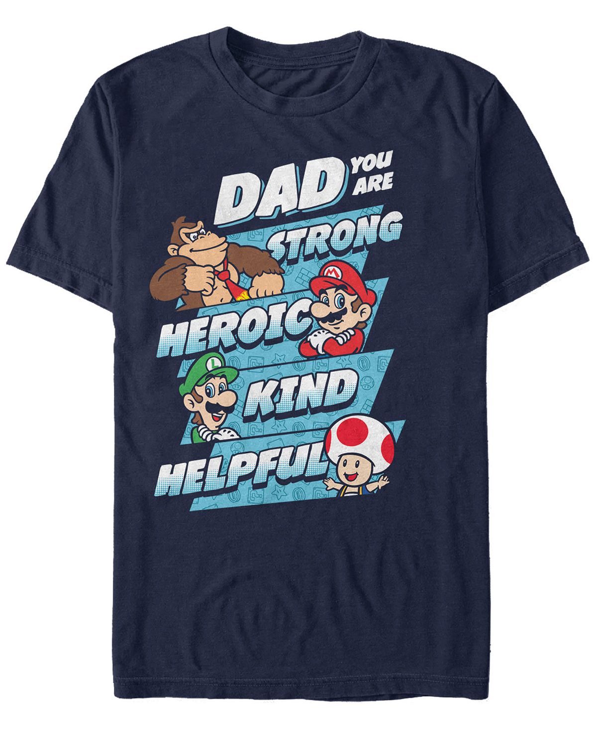 Мужская футболка с коротким рукавом nintendo super mario dad strengths Fifth Sun, синий рюкзак луиджи и йоши mario голубой 3