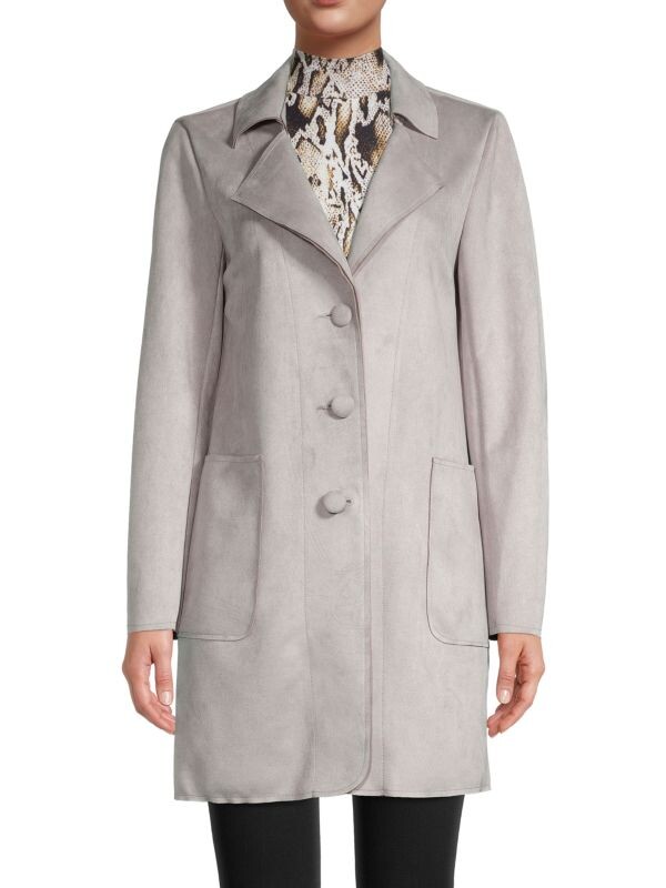 

Тренч из искусственной кожи M MAGASCHONI Frost grey