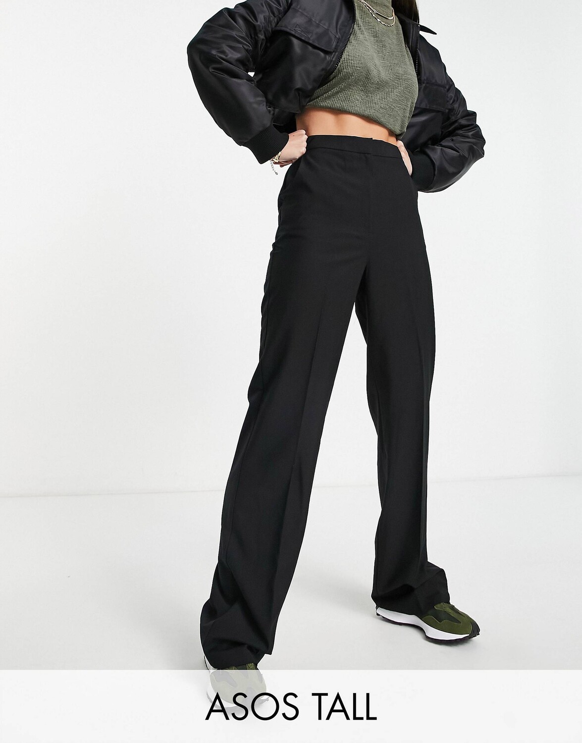 

Черные прямые брюки ASOS DESIGN Tall, Черный