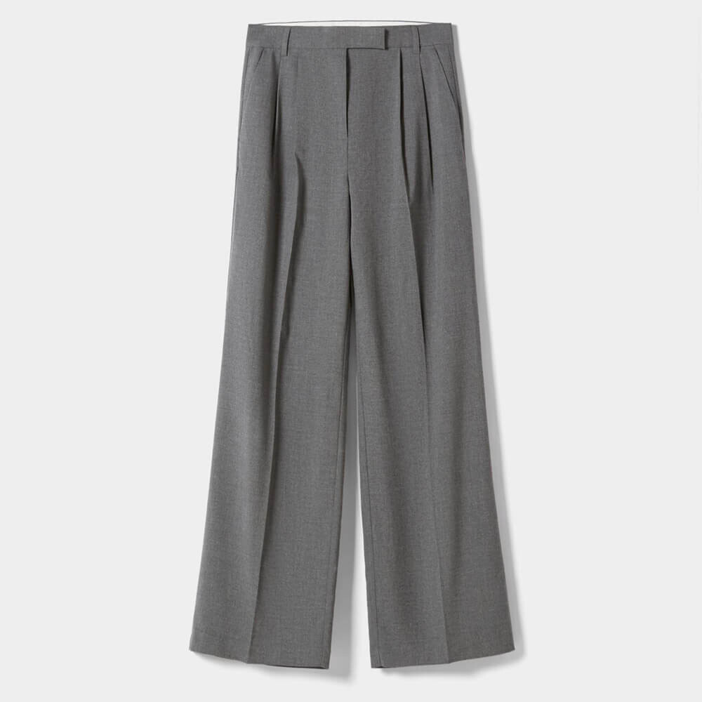 

Брюки Bershka Dad Fit Wide-leg Tailored, серый