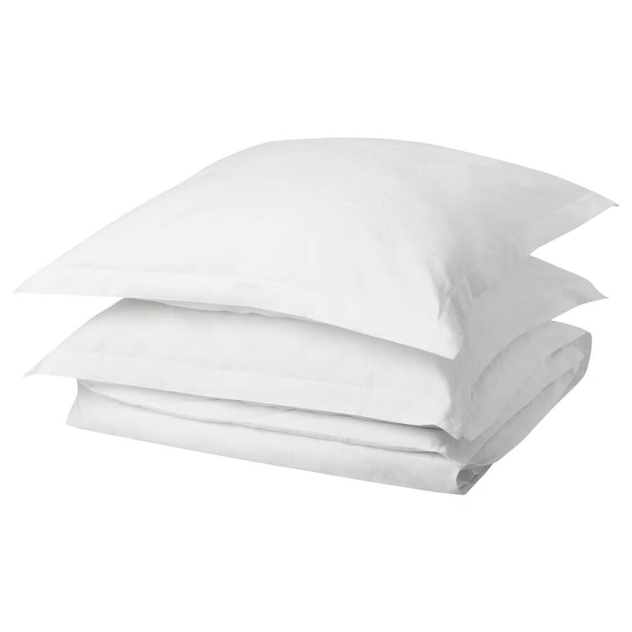 

Комплект постельного белья Ikea Dvargruta, 3 предмета, 240x220/80x80 см, белый