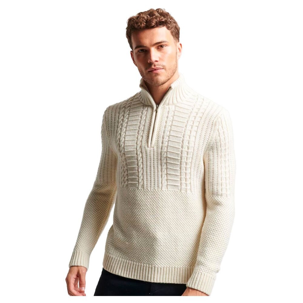 

Свитер Superdry Vintage Jacob Henley Half Zip, бежевый