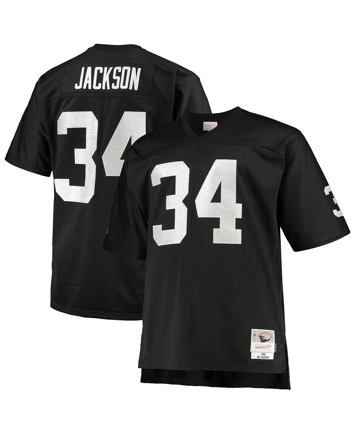 

Мужская футболка bo jackson black las vegas raiders big and tall 1988 года, копия игрока на пенсии Mitchell & Ness, черный