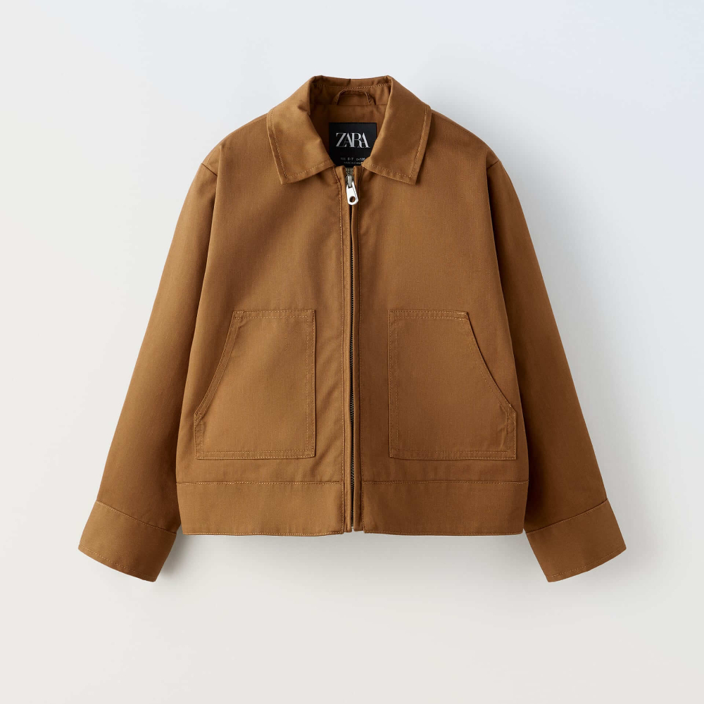 Куртка Zara True Neutrals Trucker Unisex, коричневый юбка zara true neutrals pleated midi коричневый