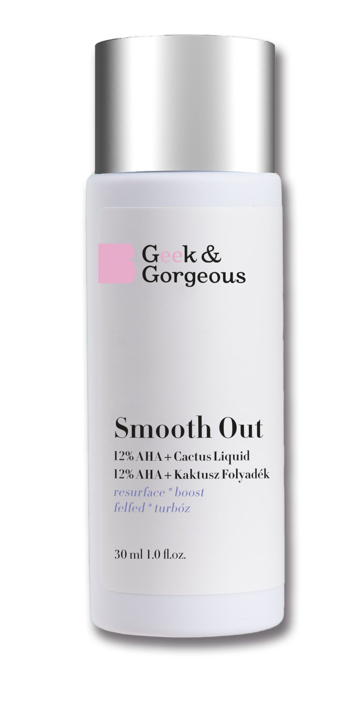 Geek & Gorgeous Smooth Out сильный пилинг для лица с 12% AHA кислотами и успокаивающей опунцией, 30 мл