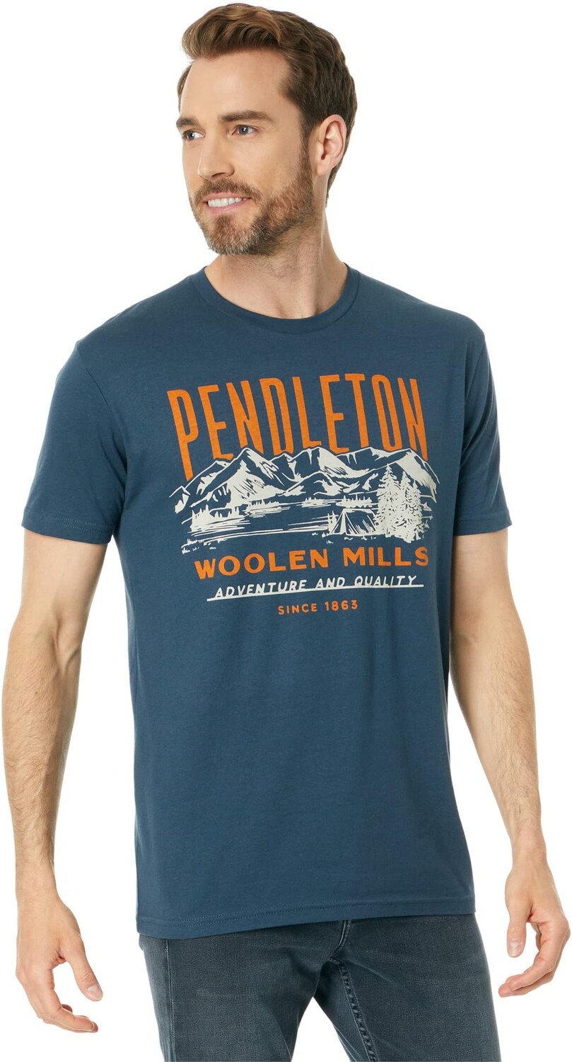 

Классическая футболка с рисунком гор Pendleton, цвет Indigo/Red