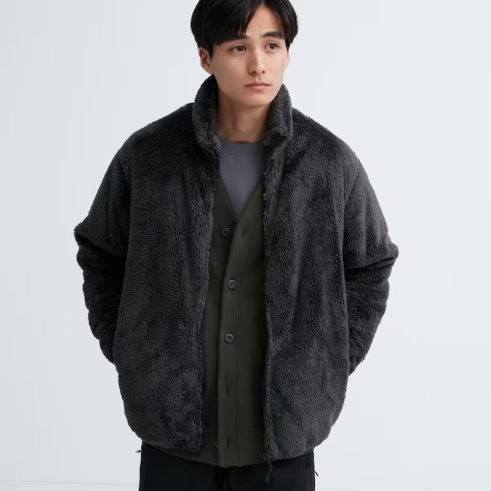 

Толстовка Uniqlo Unisex Fluffy Fleece, темно-серый