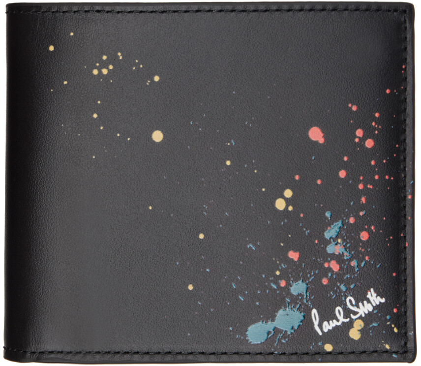 

Черный бумажник с брызгами краски Paul Smith