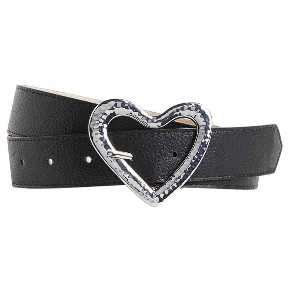 

Ремень H&M Heart-buckle, черный/серебристый