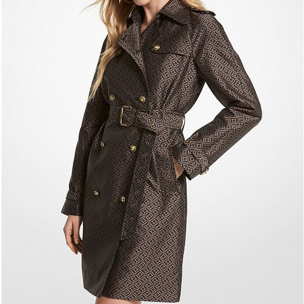 

Тренч с логотипом Michael Michael Kors Jacquard, серо-коричневый