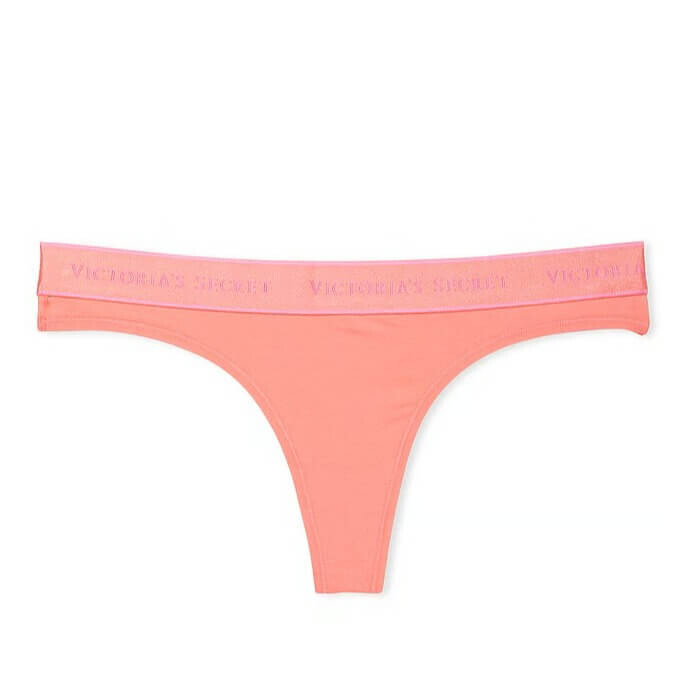 

Трусики-стринги Victoria's Secret Cotton Logo Cotton, персиковый