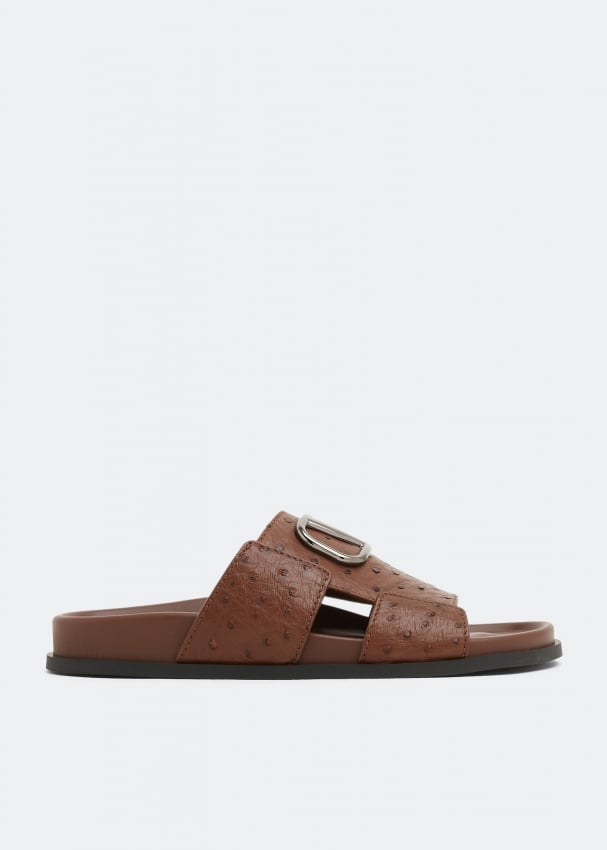 Сандалии VALENTINO GARAVANI VLogo Signature leather sandals, коричневый