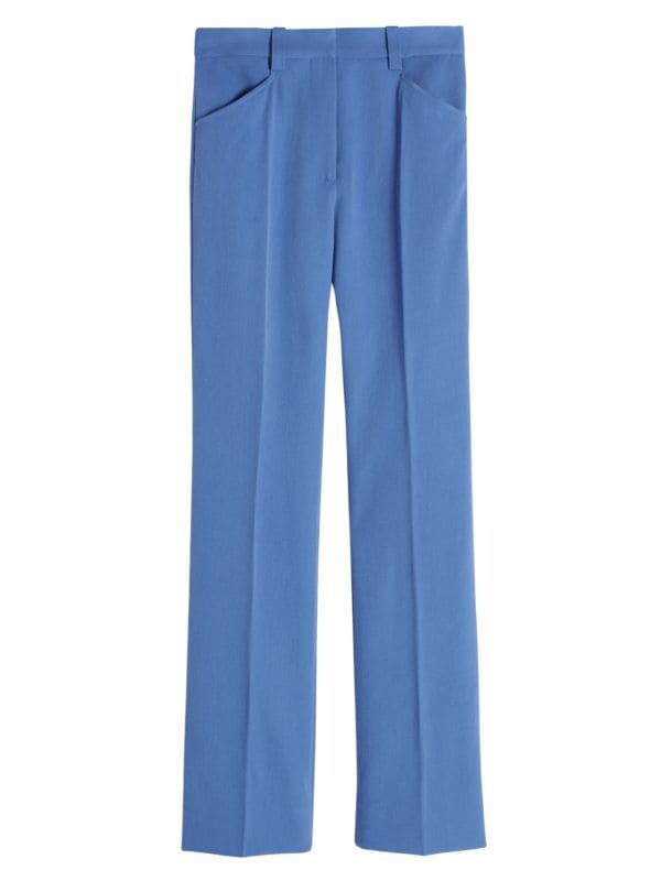 

Прямые шерстяные брюки Victoria Beckham Soft blue