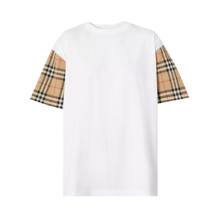 Burberry Vintage Check Sleeve Oversized T Shirt White CDEK.Shopping