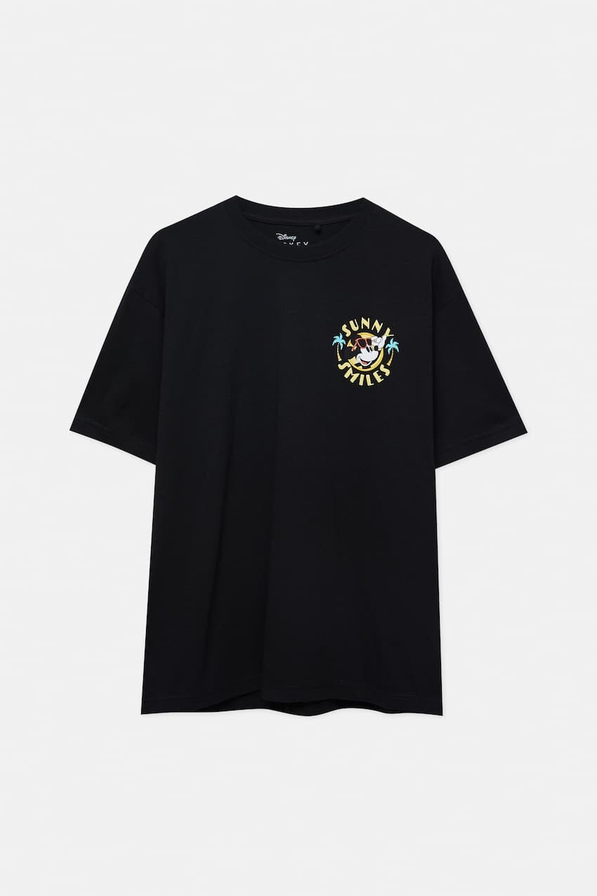 

Футболка Pull&Bear Short Sleeve Mickey Mouse, черный