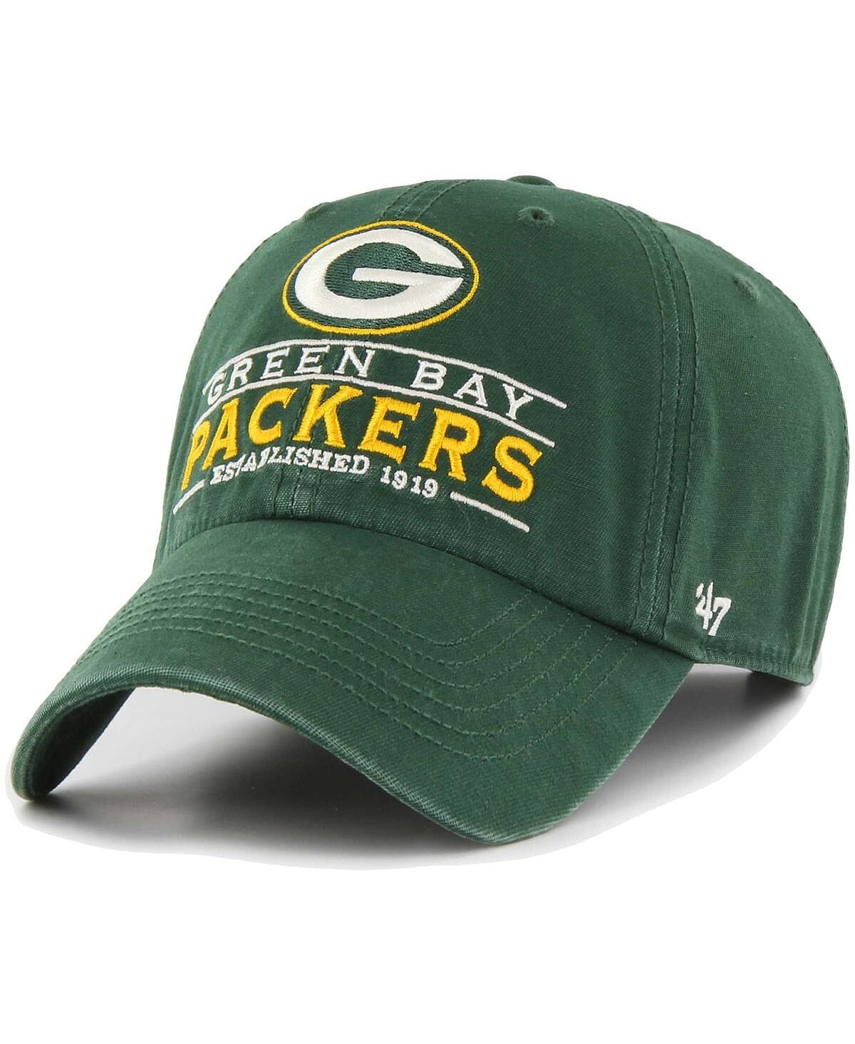 

Мужская зеленая регулируемая шапка Green Bay Packers Vernon Clean Up '47 Brand