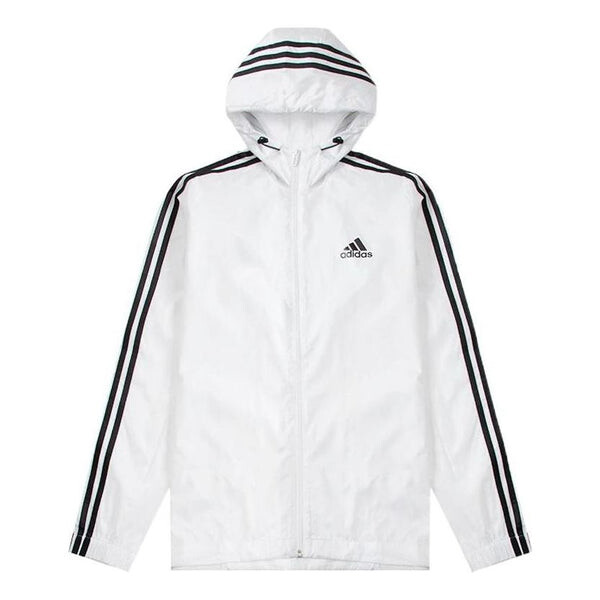 

Куртка Adidas Stripe Logo Micro Mark Printing Sports Training Hooded White, Белый