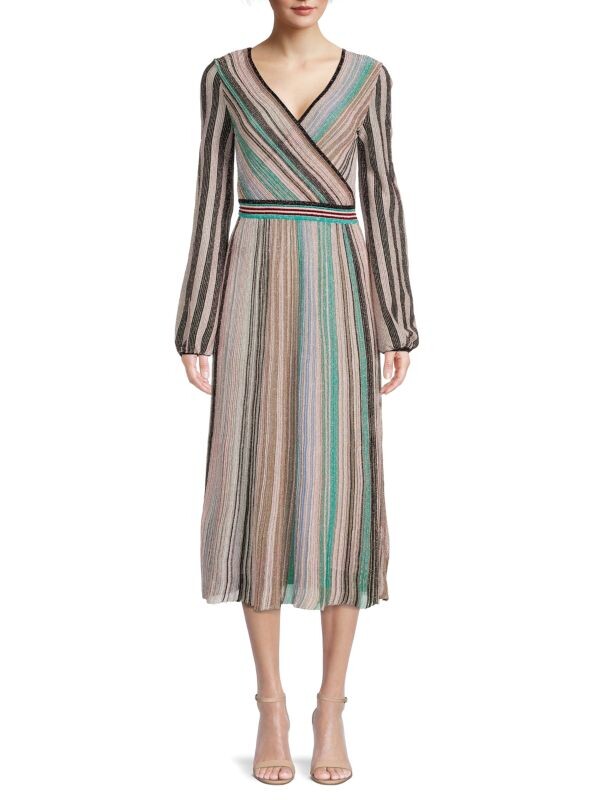 

Расклешенное платье в металлическую полоску Missoni Chiaro multi