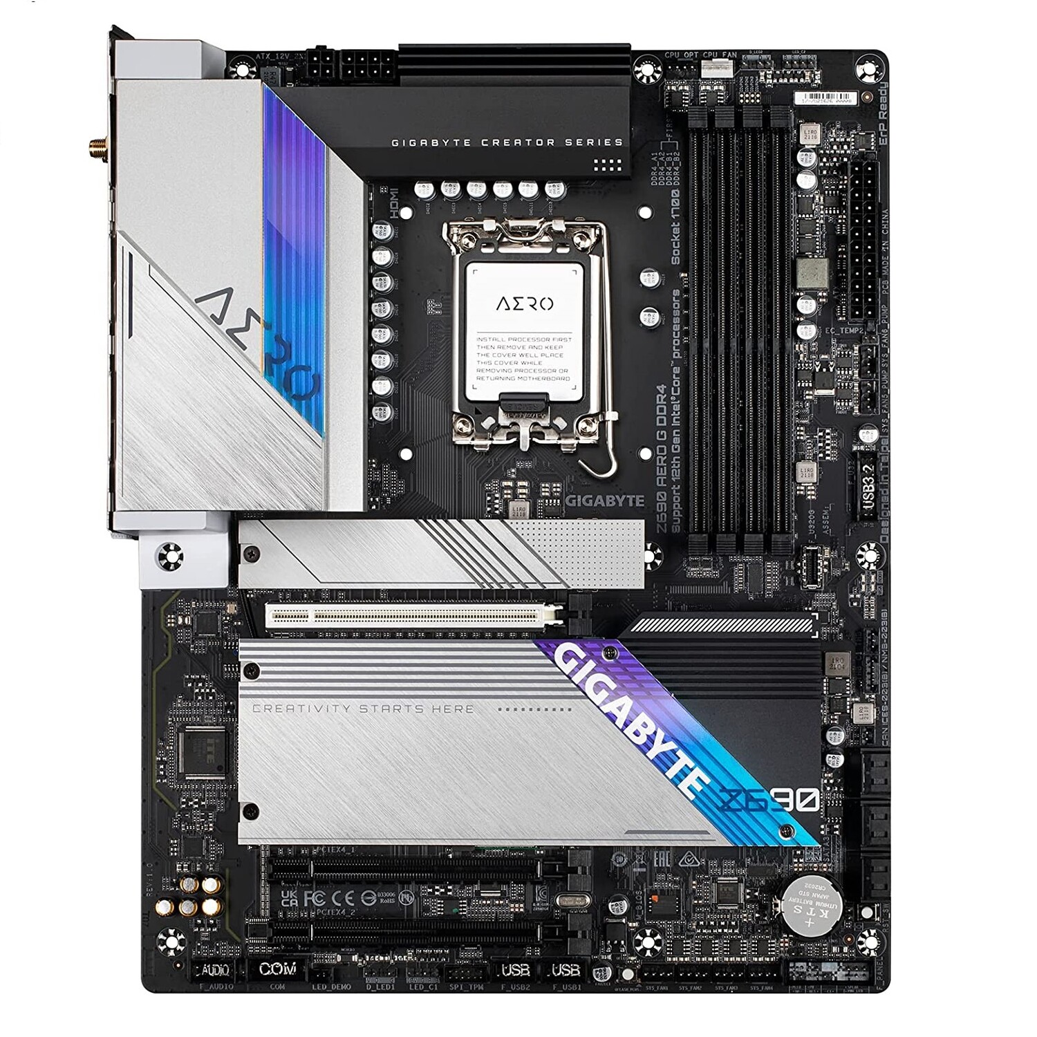 

Материнская плата GIGABYTE Z690 AERO G, DDR4, WiFi 6, белый/черный
