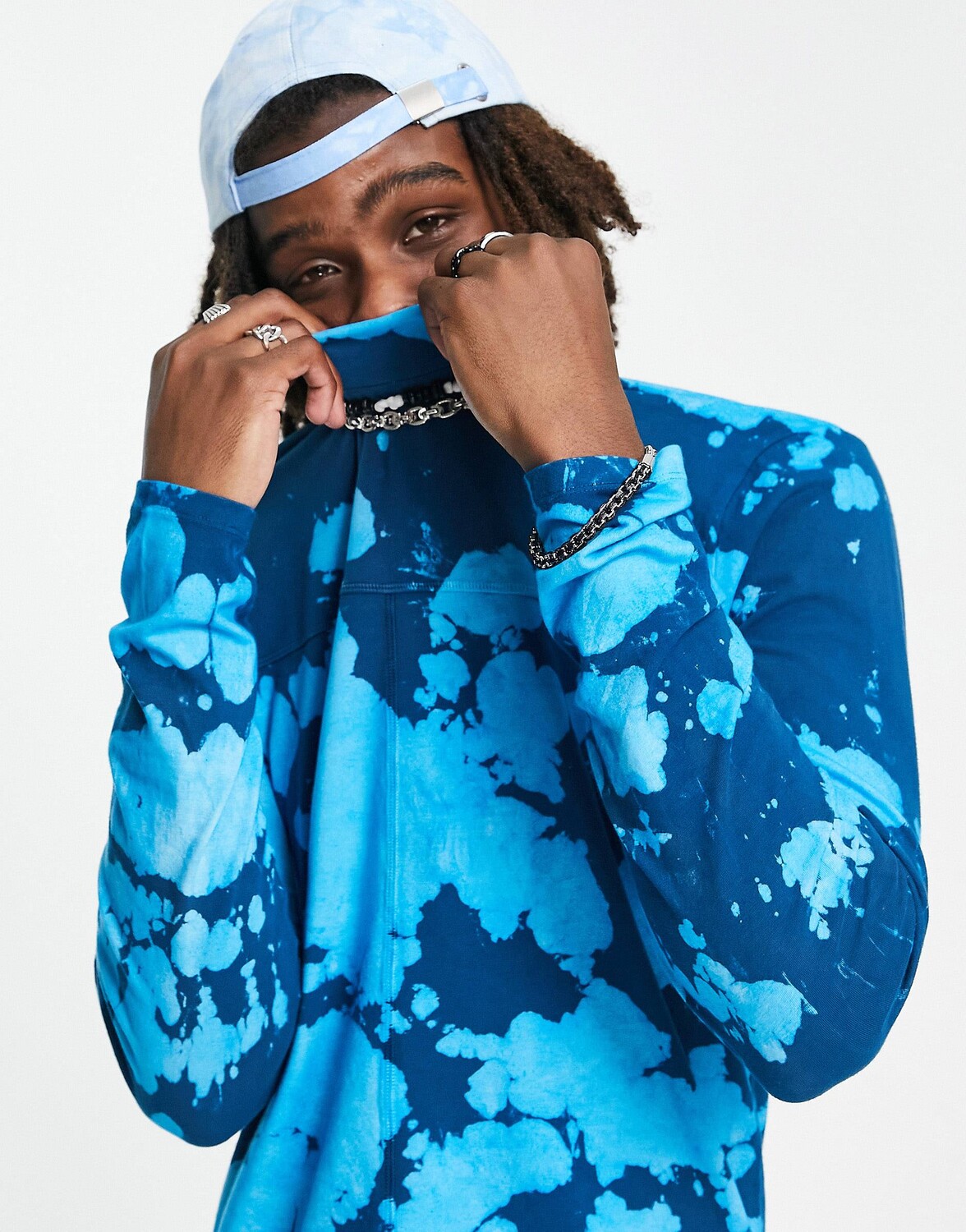 

Синяя футболка скинни с длинными рукавами ASOS DESIGN