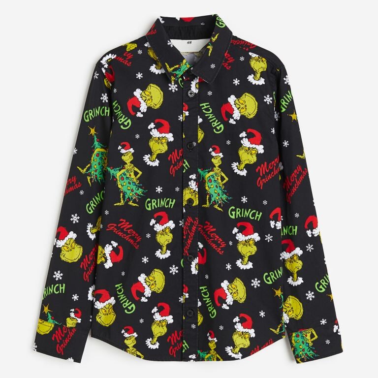 

Рубашка H&M x The Grinch Patterned, черный