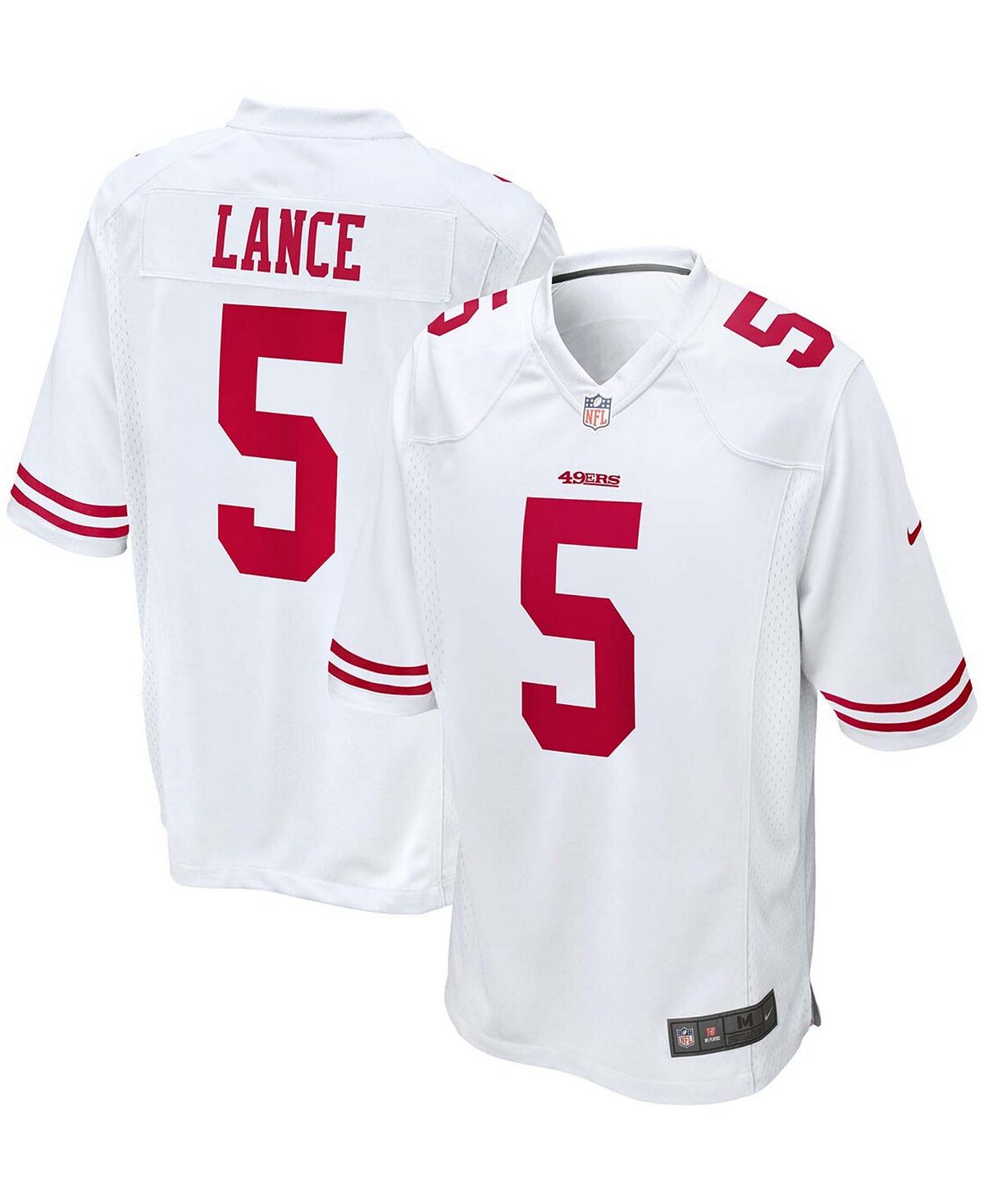 

Мужская футболка trey lance white san francisco 49ers 2021 nfl draft first round game jersey Nike, белый