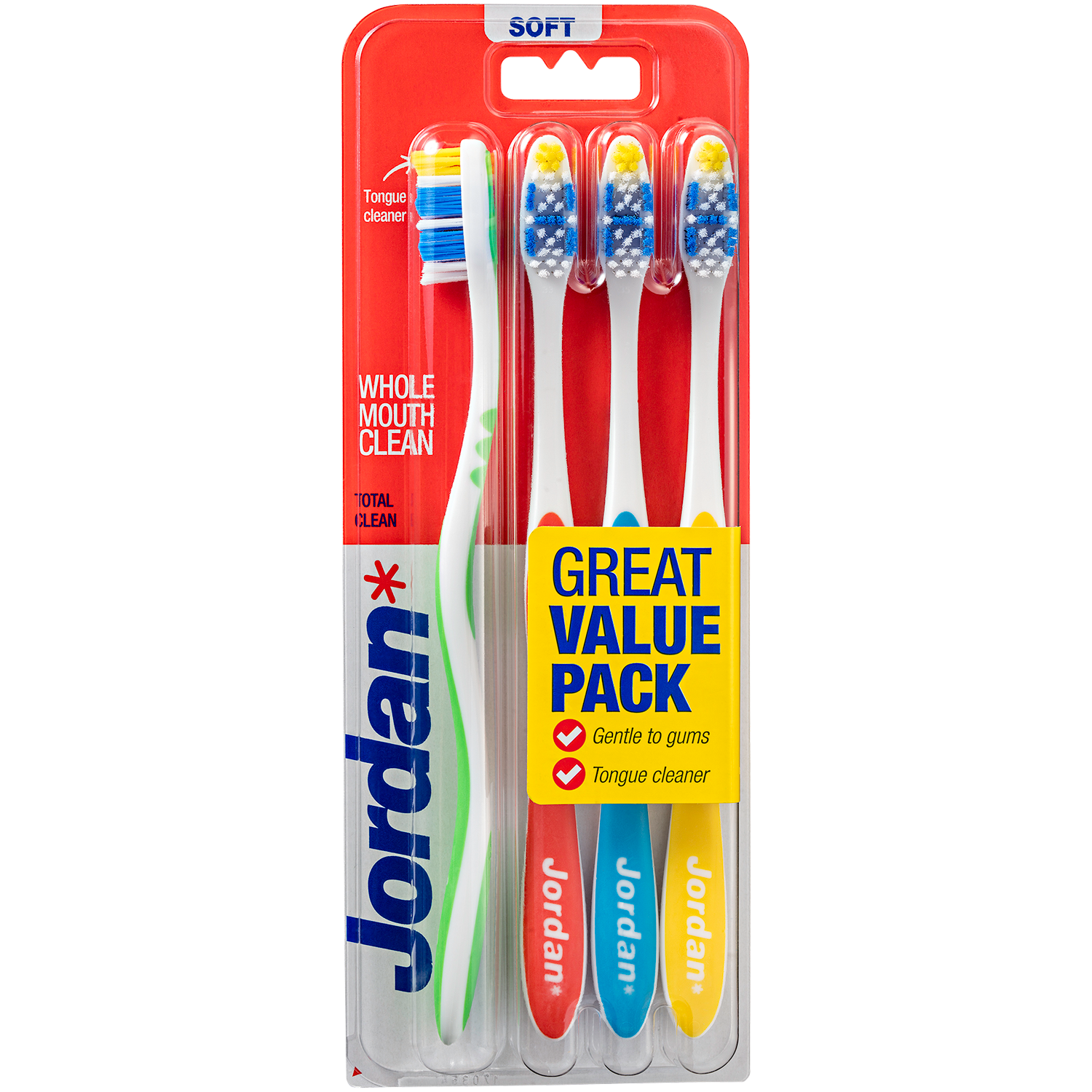 Jordan Total Clean зубная щетка мягкая, 4 шт/1 упаковка
