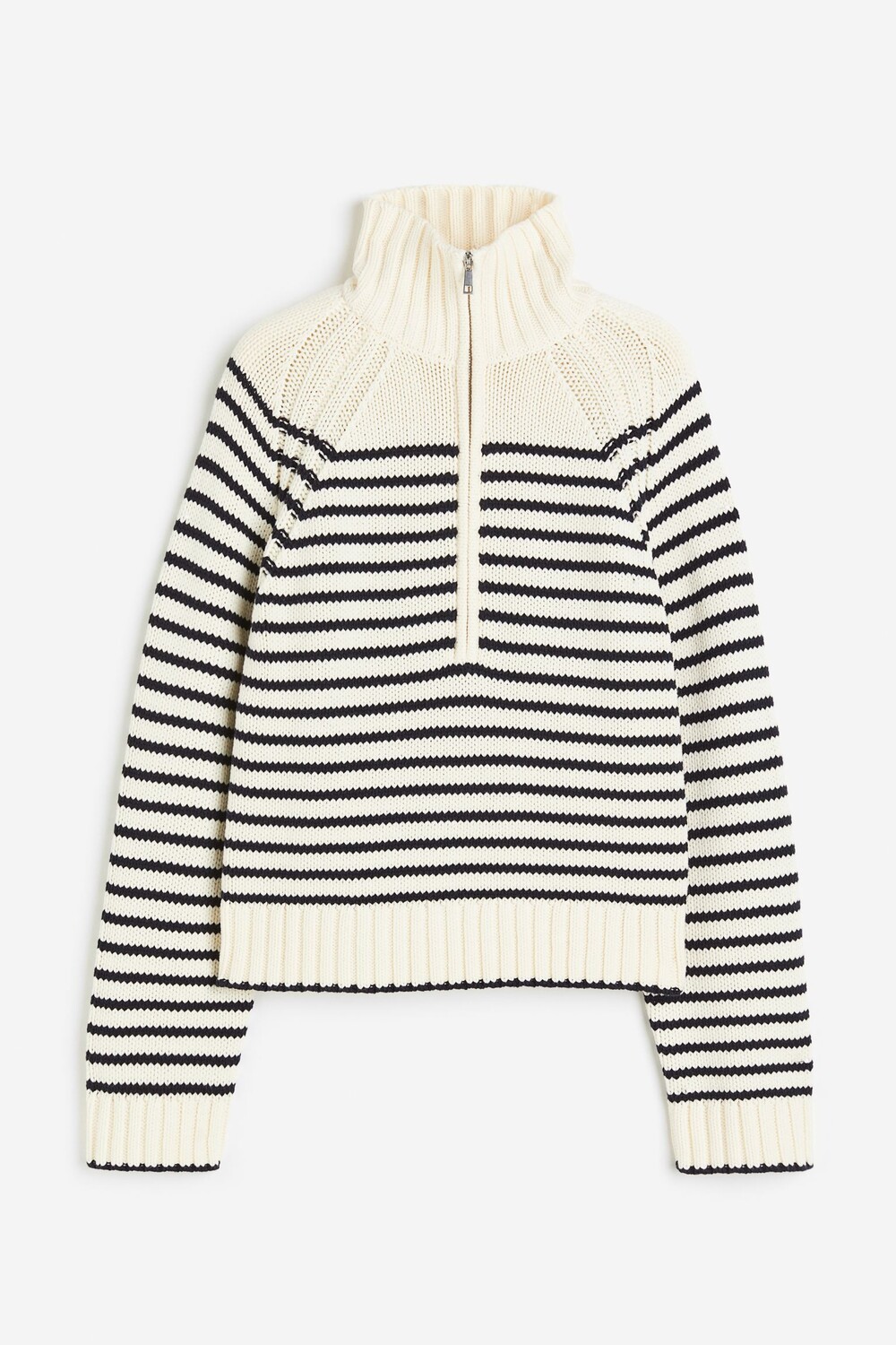 

Свитер H&M Half-zip, кремовый/черный