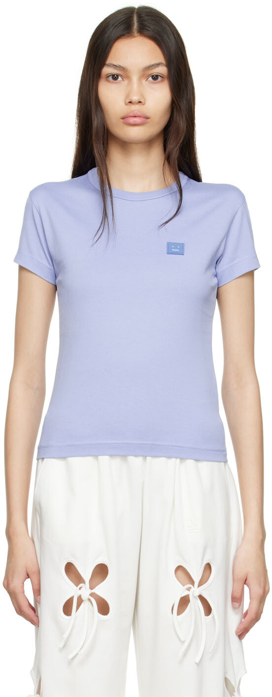 

Фиолетовая футболка из органического хлопка Acne Studios