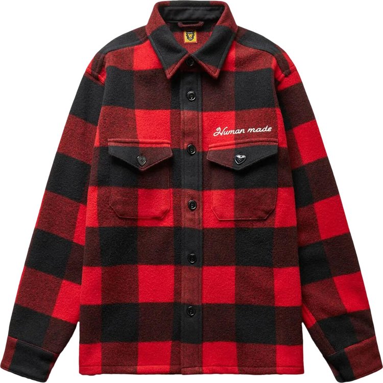 Рубашка Human Made Wool Overshirt 'Red', красный - фото