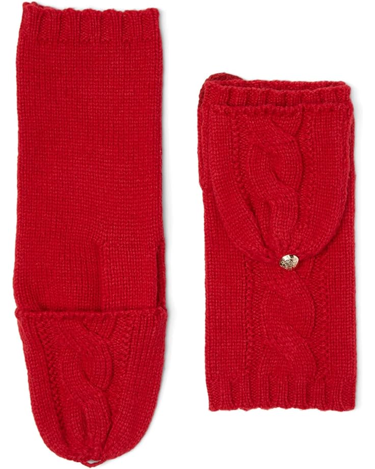 Перчатки LAUREN Ralph Lauren Recycled Blend Cable Pop-Top Gloves, цвет Lipstick Red