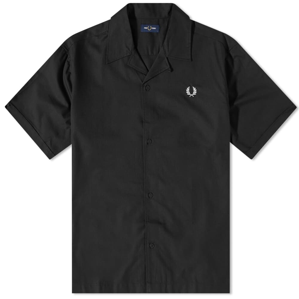 

Рубашка с воротником-стойкой Fred Perry, черный