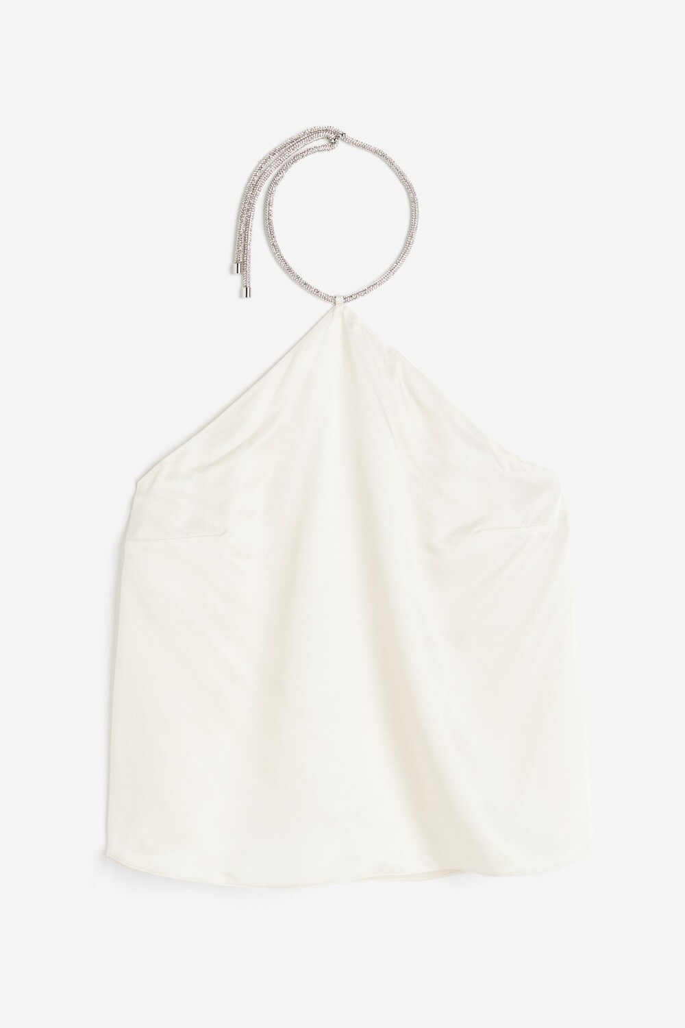 

Топ H&M Rhinestone-strap Halterneck, кремовый