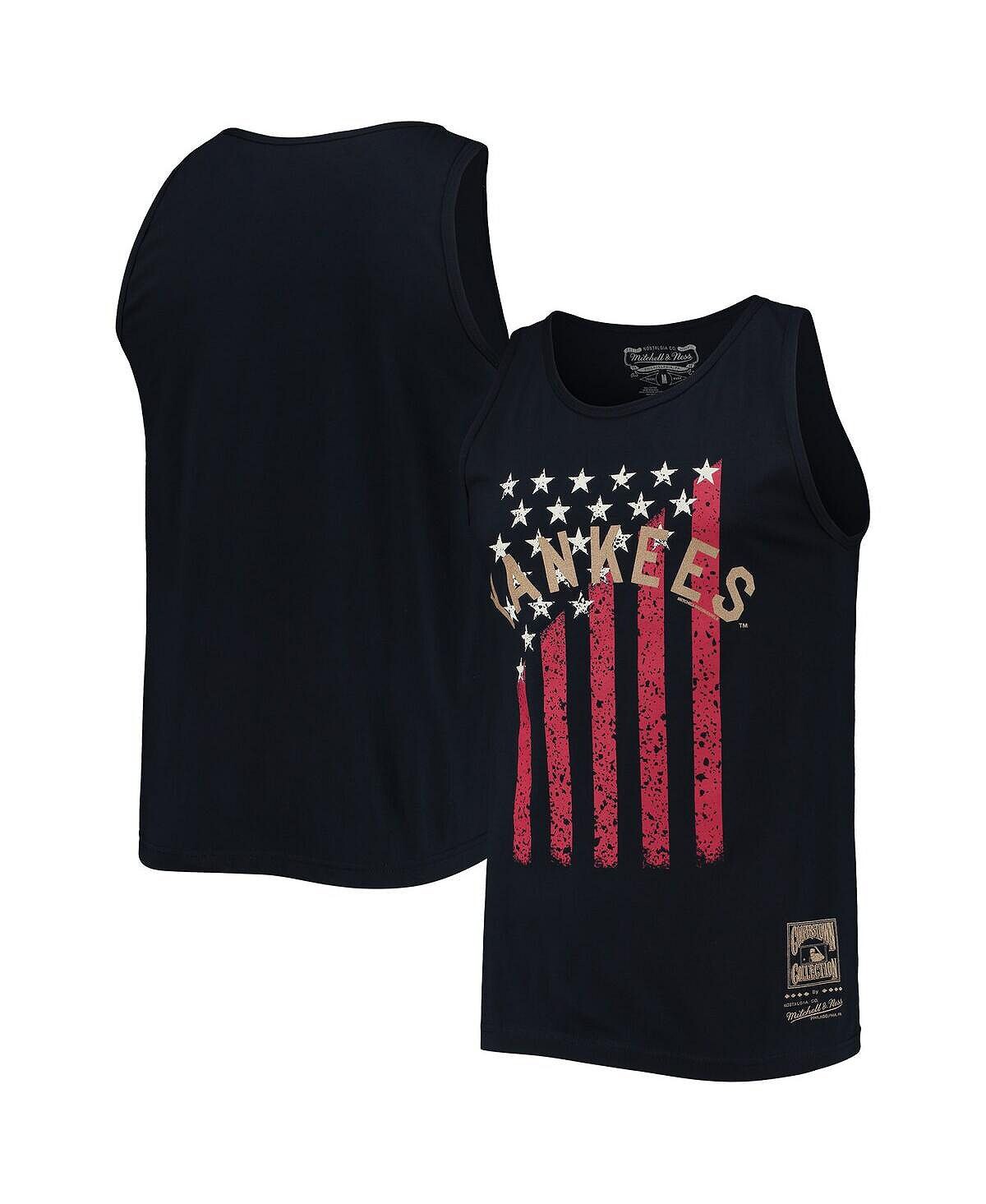 

Мужская темно-синяя майка new york yankees cooperstown collection stars and stripes Mitchell & Ness, синий