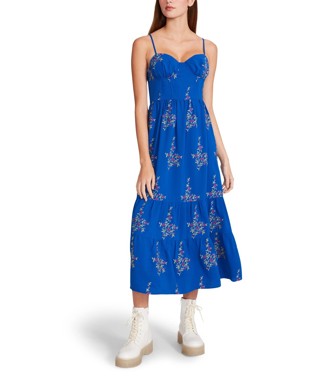 

Платье Betsey Johnson, Vintage Floral Embroidered CDC Bustier Midi Dress