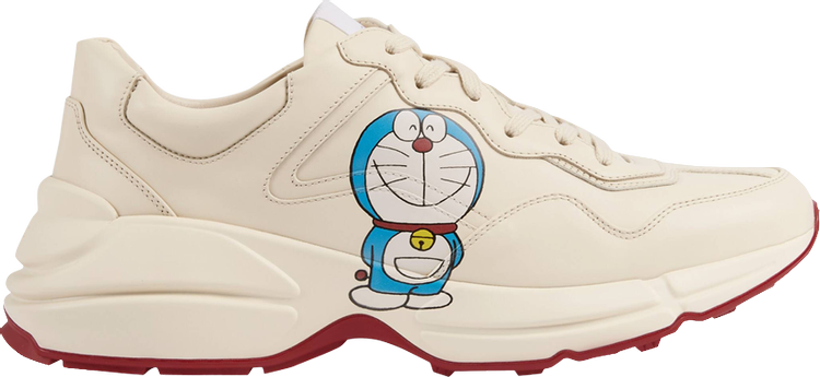 Кроссовки Doraemon x Gucci Rhyton Ivory, слоновая кость - фото