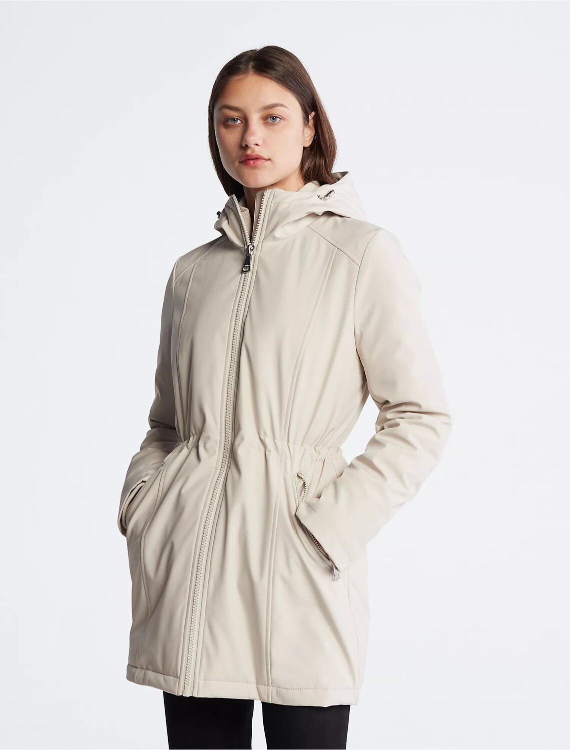 

Куртка Calvin Klein Cinched Waist Anorak, бежевый
